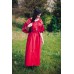 Embroidered dress "Hot Maroon"